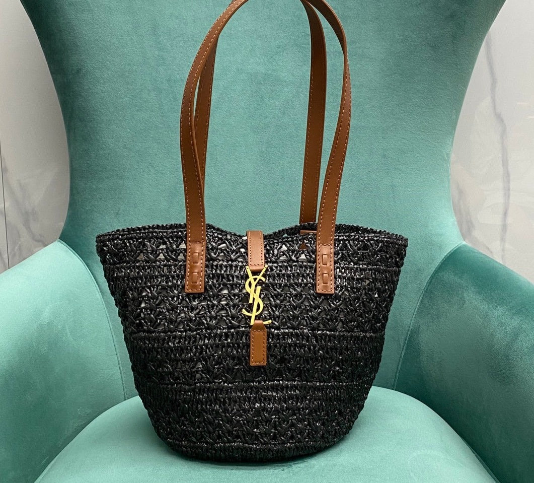 YSL Panier Raffia Bag