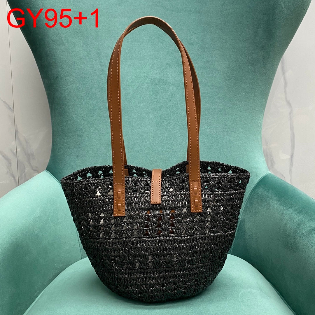 YSL Panier Raffia Bag