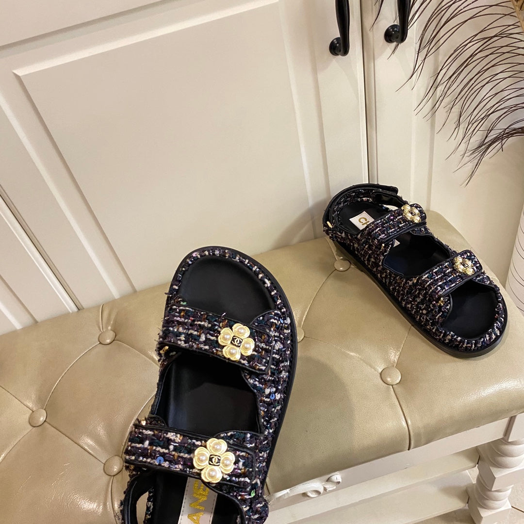 Chanel Tweed Classic Sandal