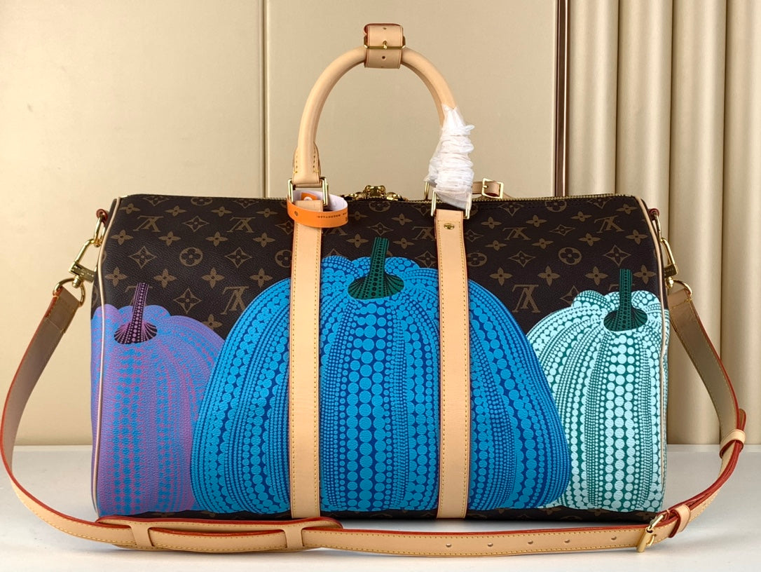 Louis Vuitton Keepall 45 x YK Pumpkin edition