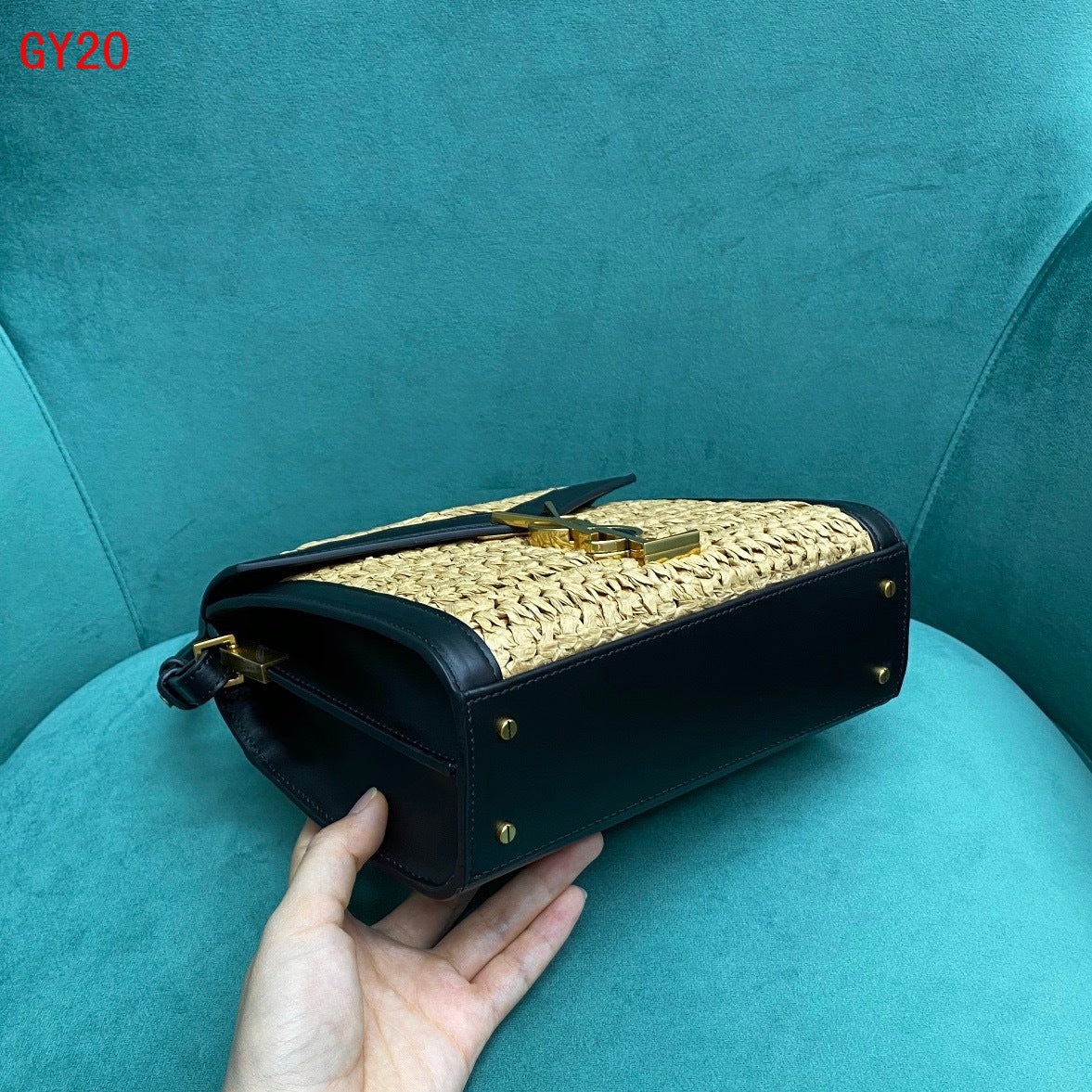 YSL Cassandra Raffia bag
