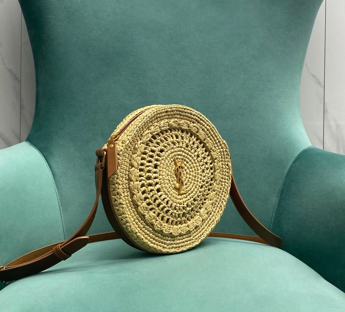 YSL Floral Raffia Bag