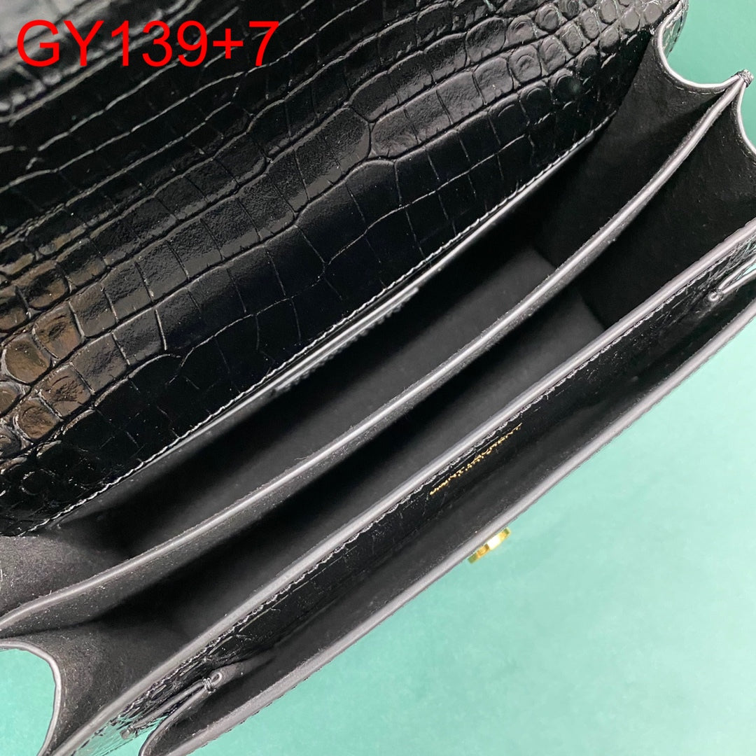 YSL SUNSET MONO BAG Crocodile