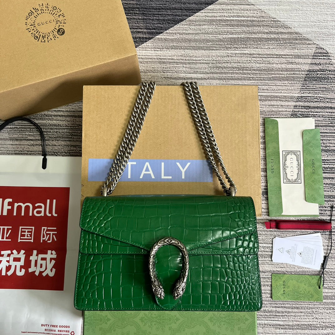 Gucci Dionysus crocodile small shoulder bag