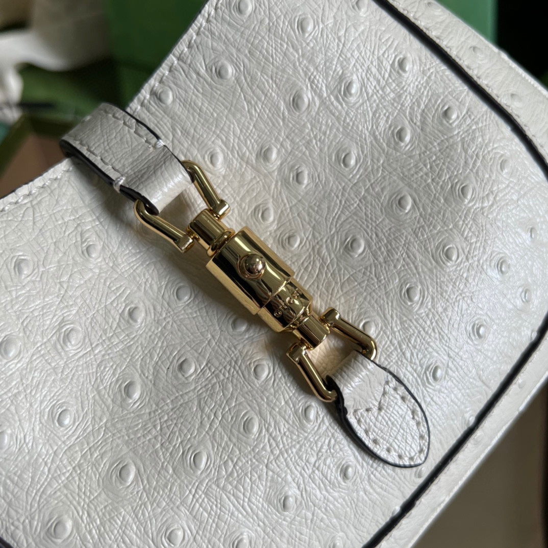 Gucci Jackie Ostrich Shoulder Bag