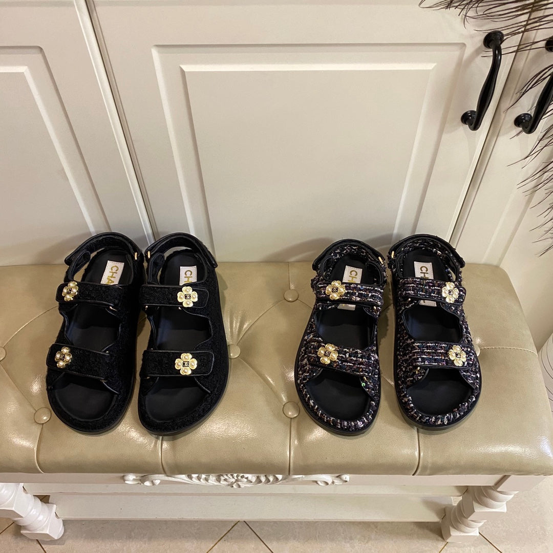 Chanel Tweed Classic Sandal