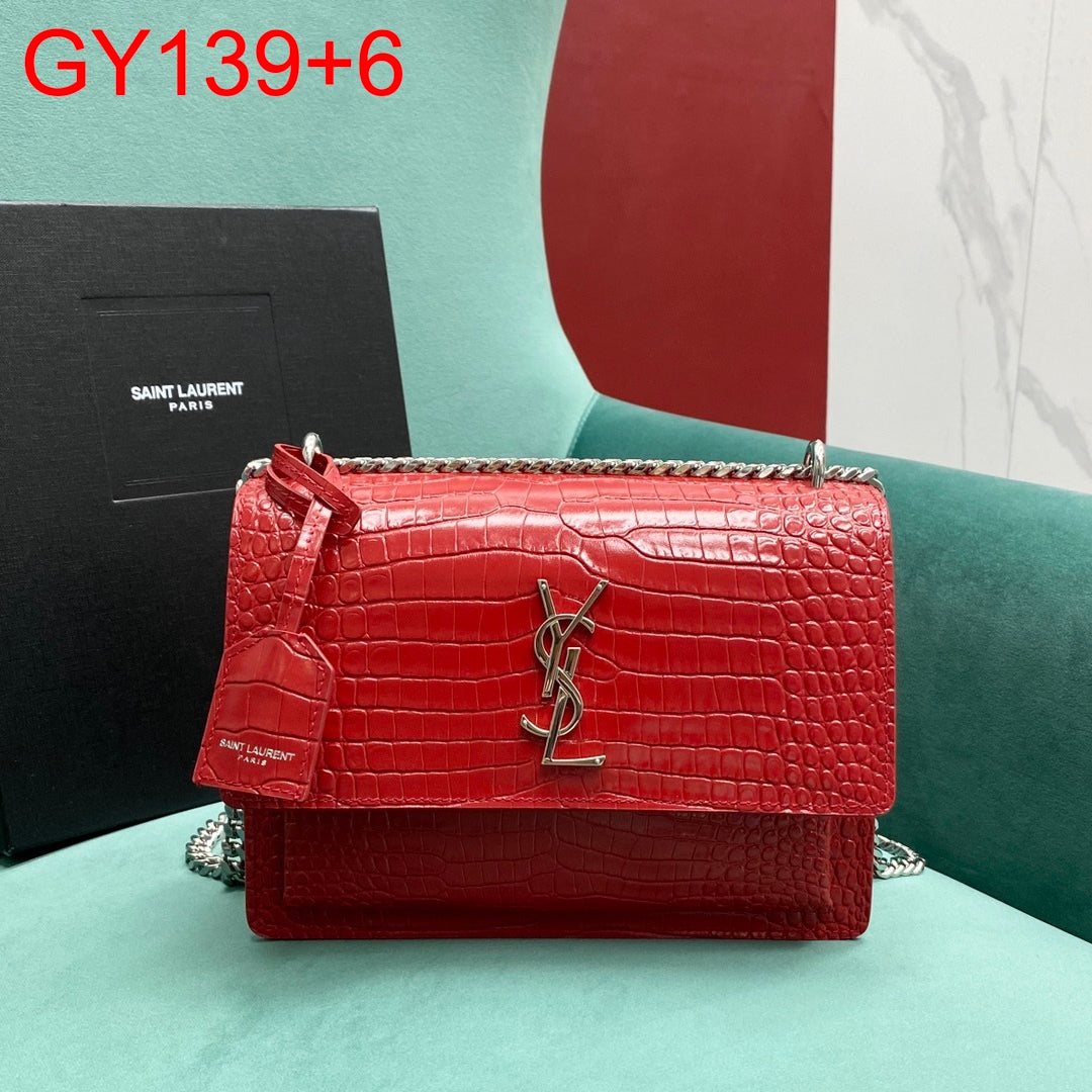 YSL SUNSET MONO BAG Crocodile