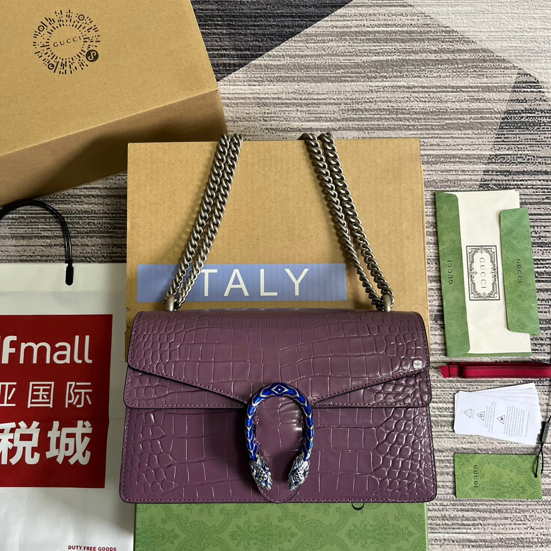 Gucci Dionysus crocodile small shoulder bag