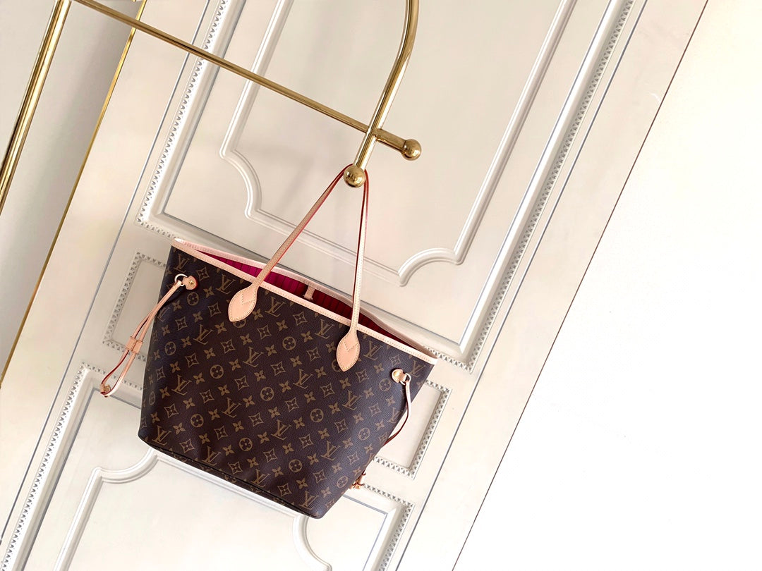 Louis Vuitton Neverfull Monogram,Ebene,Azur leather