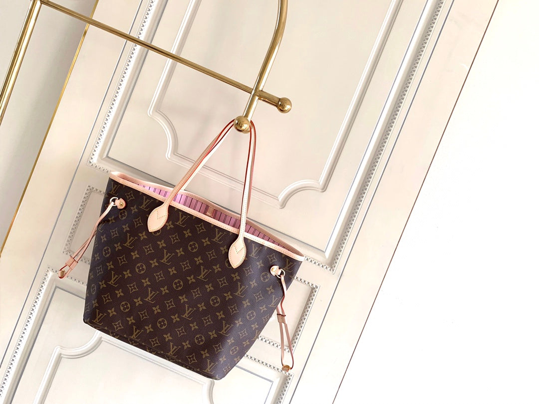 Louis Vuitton Neverfull Monogram,Ebene,Azur leather