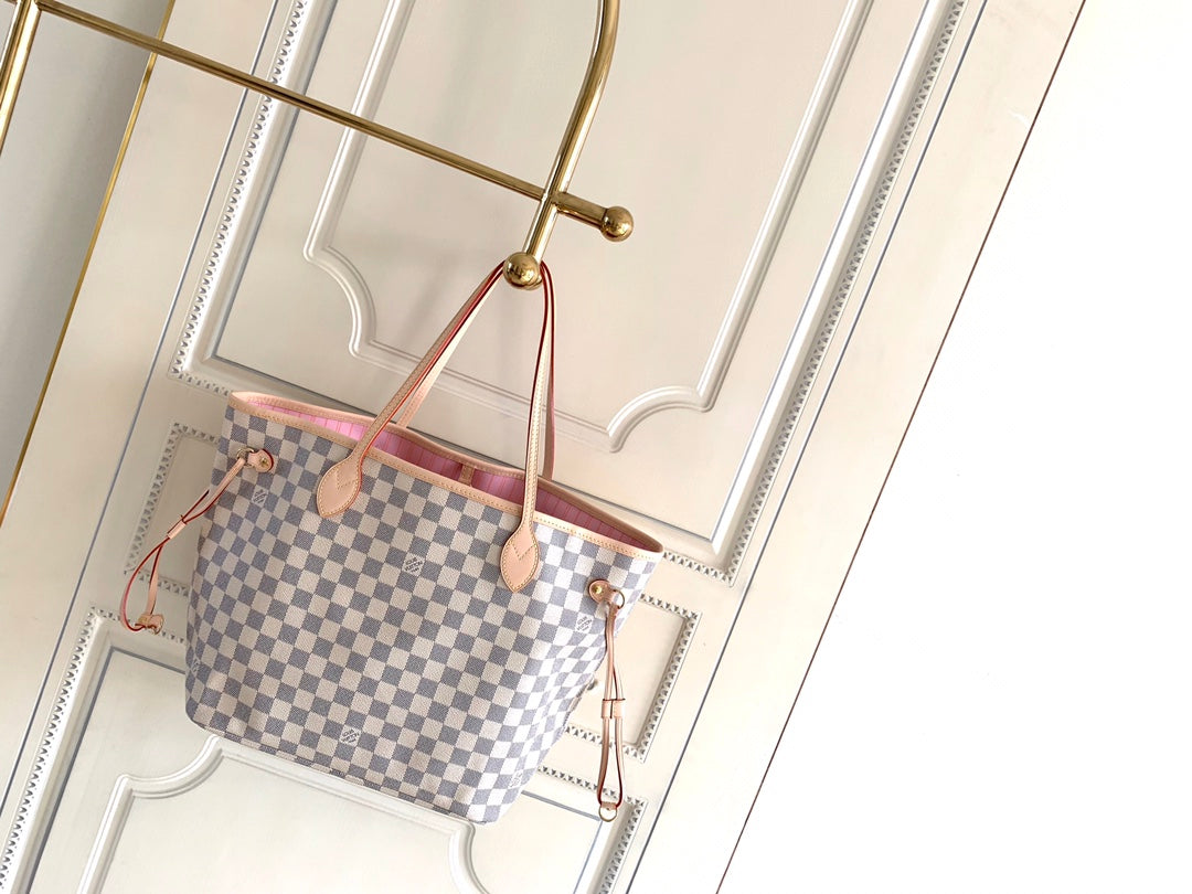 Louis Vuitton Neverfull Monogram,Ebene,Azur leather