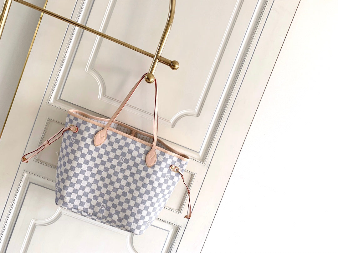 Louis Vuitton Neverfull Monogram,Ebene,Azur leather
