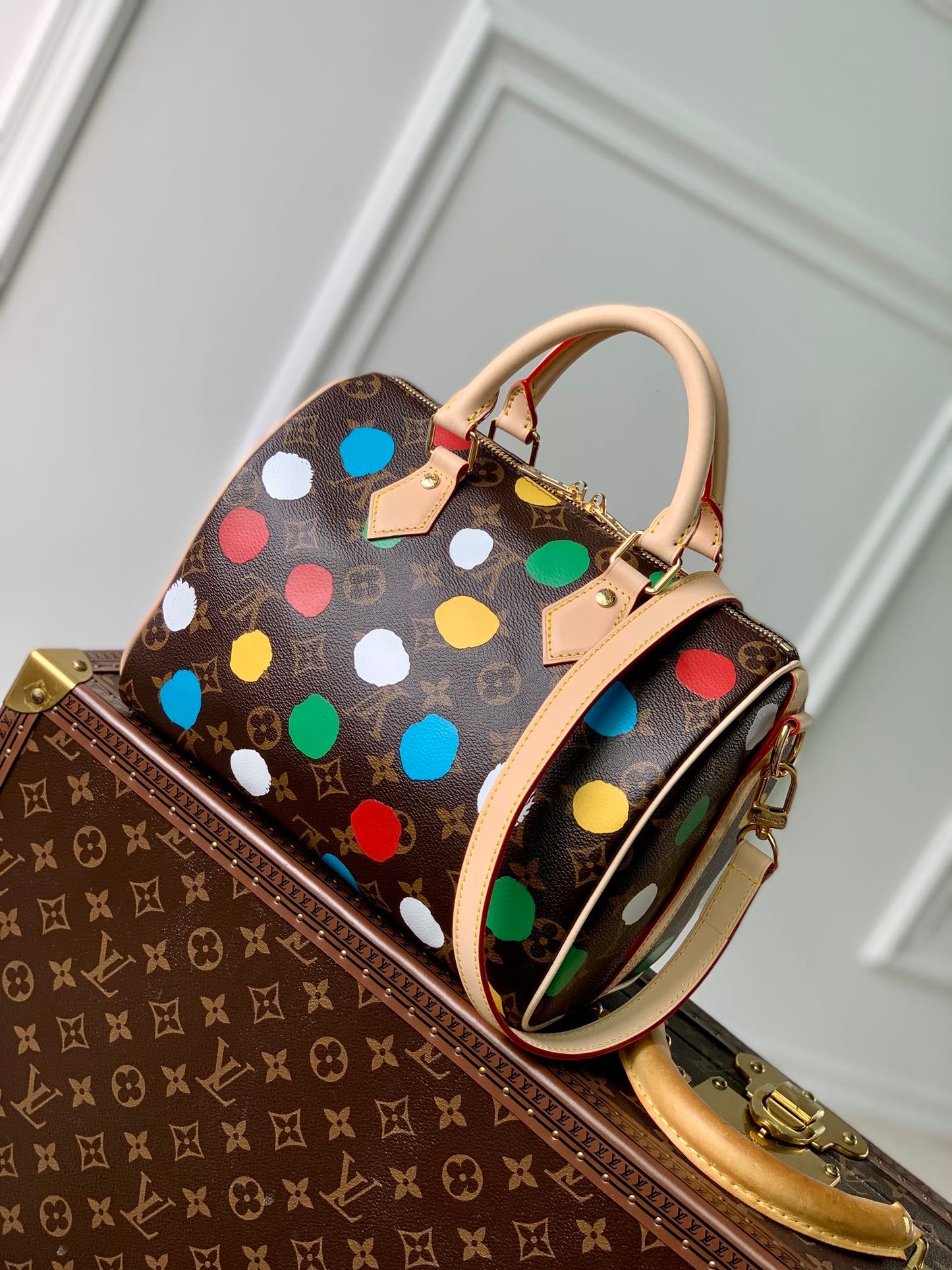Louis Vuitton Speedy Bandoulière x YK Dots edition