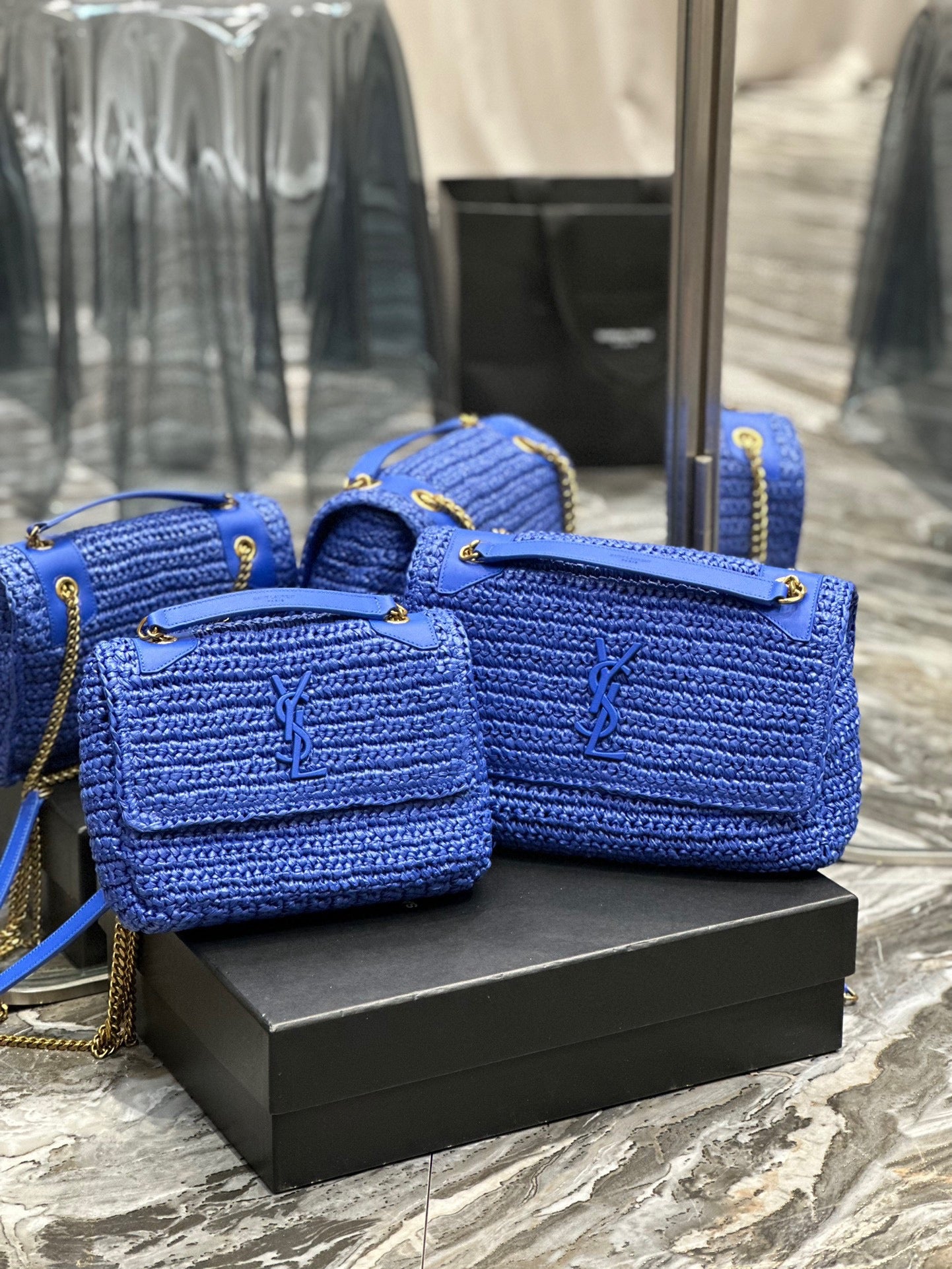 YSL NIKI RAFFIA BAG