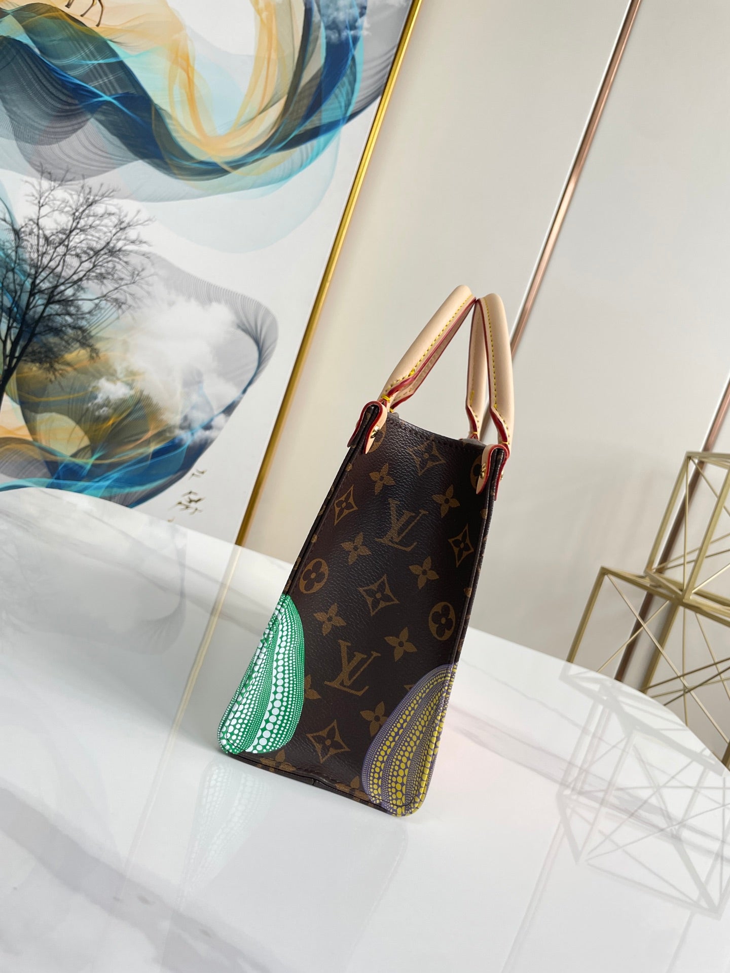 Louis Vuitton Onthego x YK PM, MM Pumpkin edition
