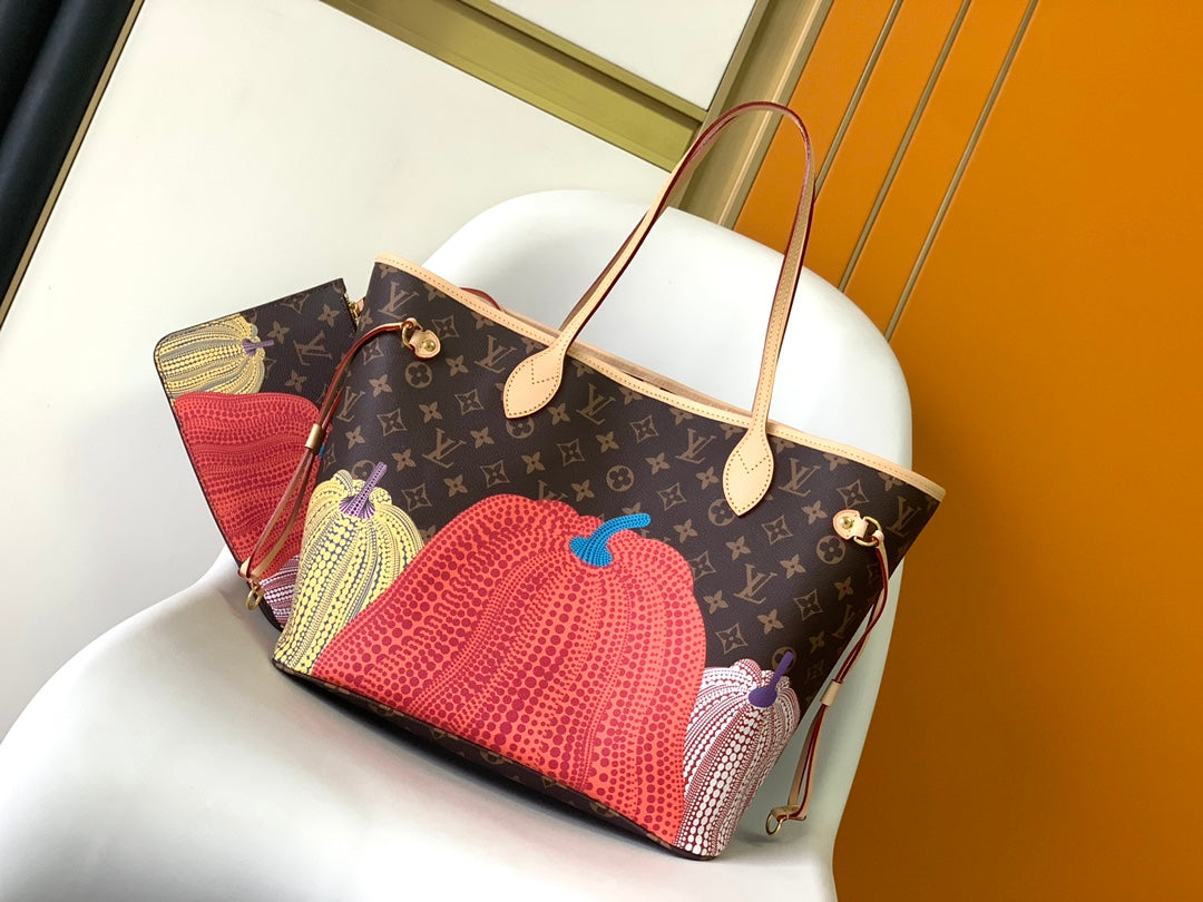 Louis Vuitton Neverfull MM x YK Pumpkin edition
