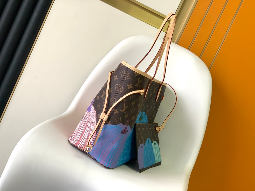 Louis Vuitton Neverfull MM x YK Pumpkin edition