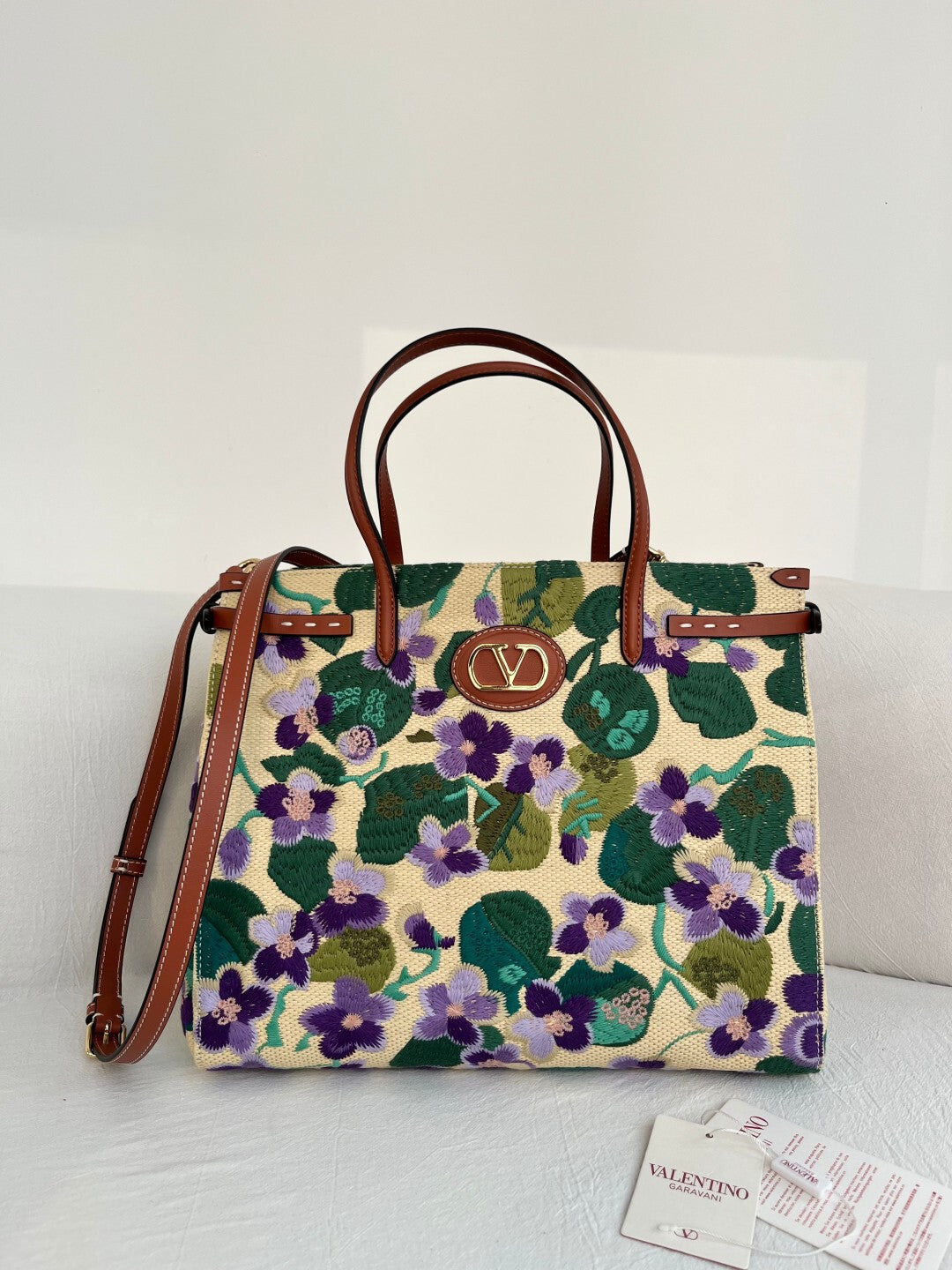 Valentino Canvas Shopping Tote Bag