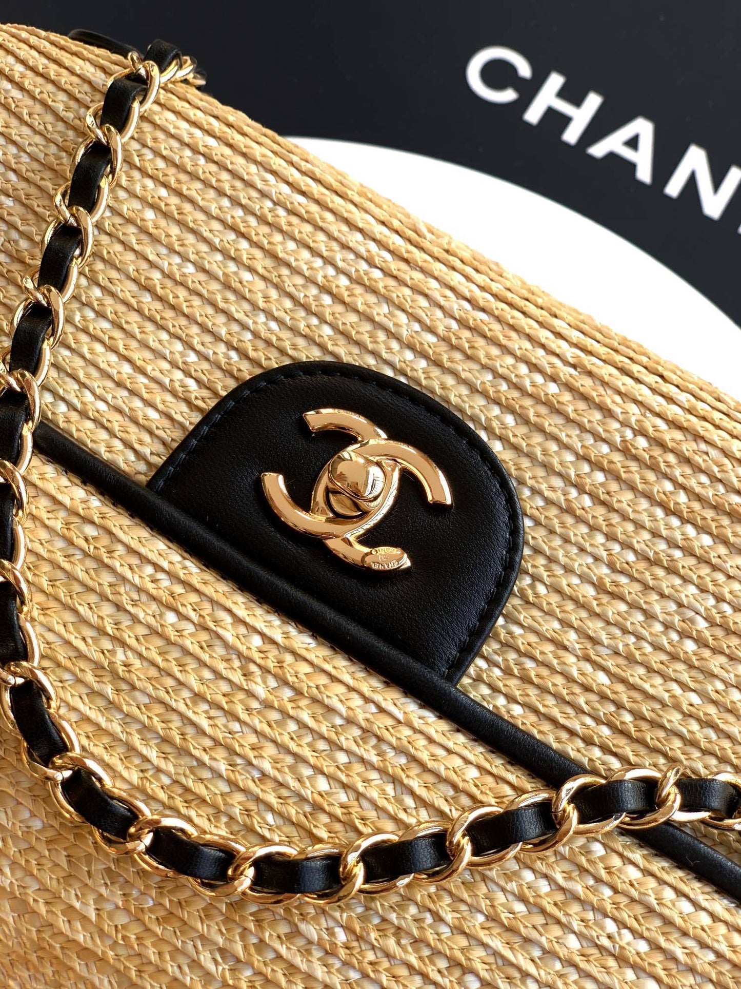 Chanel Medium Straw flap bag