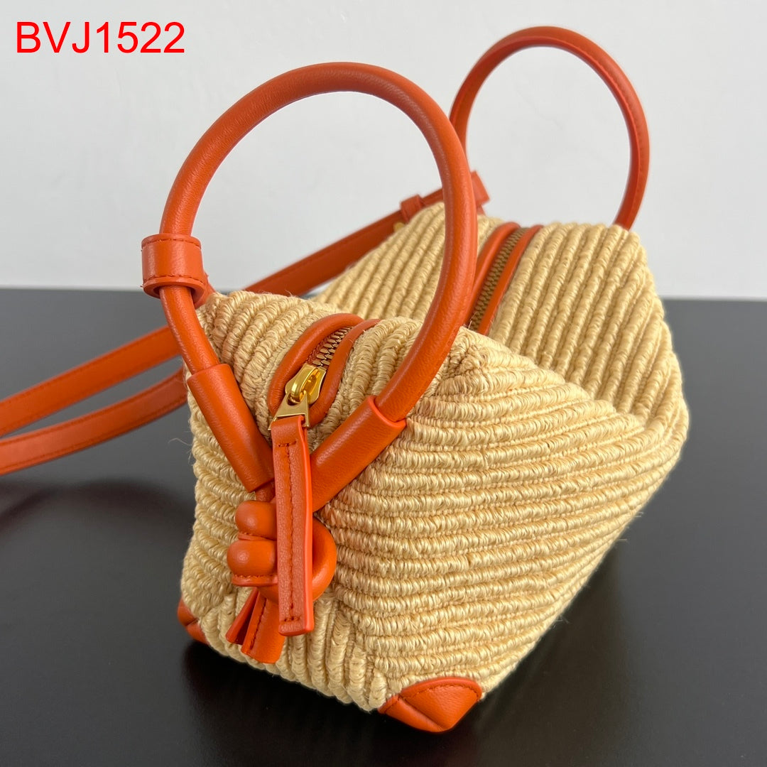Bottega Veneta Loop Top Handle Raffia torchon cross-body bag