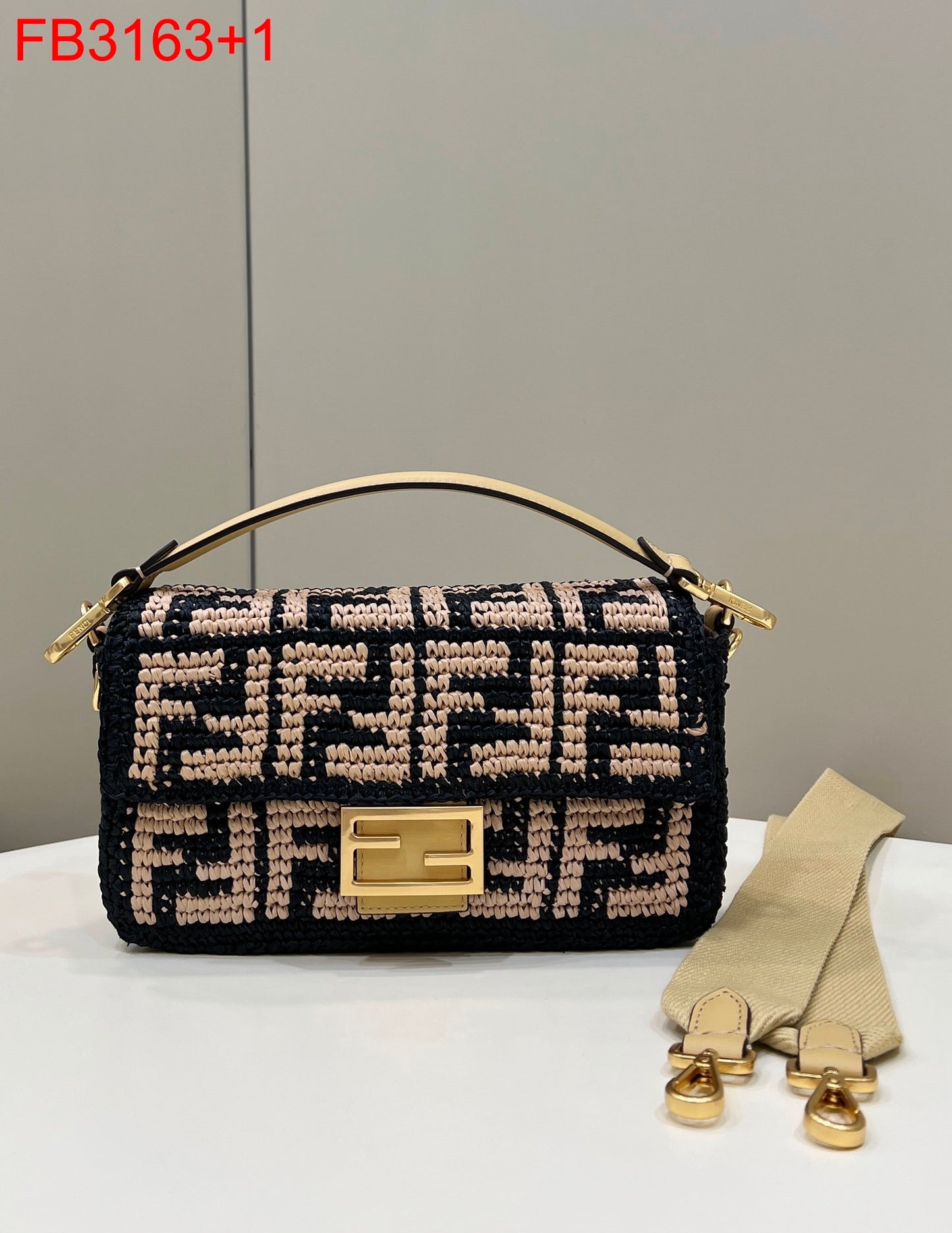 Fendi Baguette Straw Bag