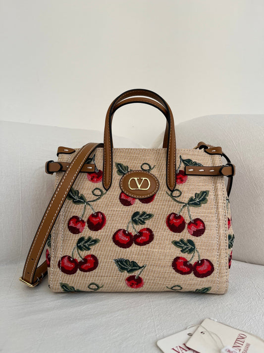 Valentino Canvas Shopping Tote Bag