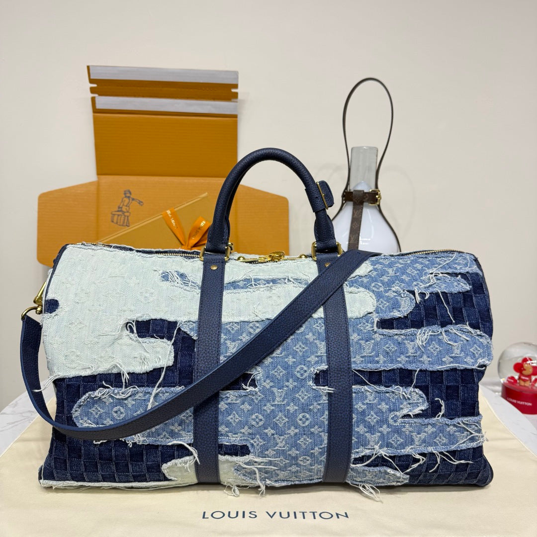 Louis Vuitton Keepall Bandoulire 50 denim bag