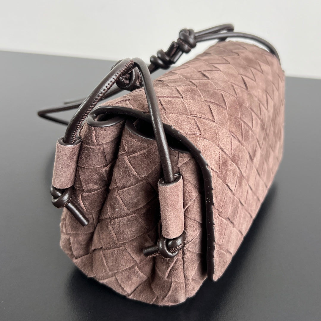 Bottega Veneta Notturno Intrecciato Suede Pouch
