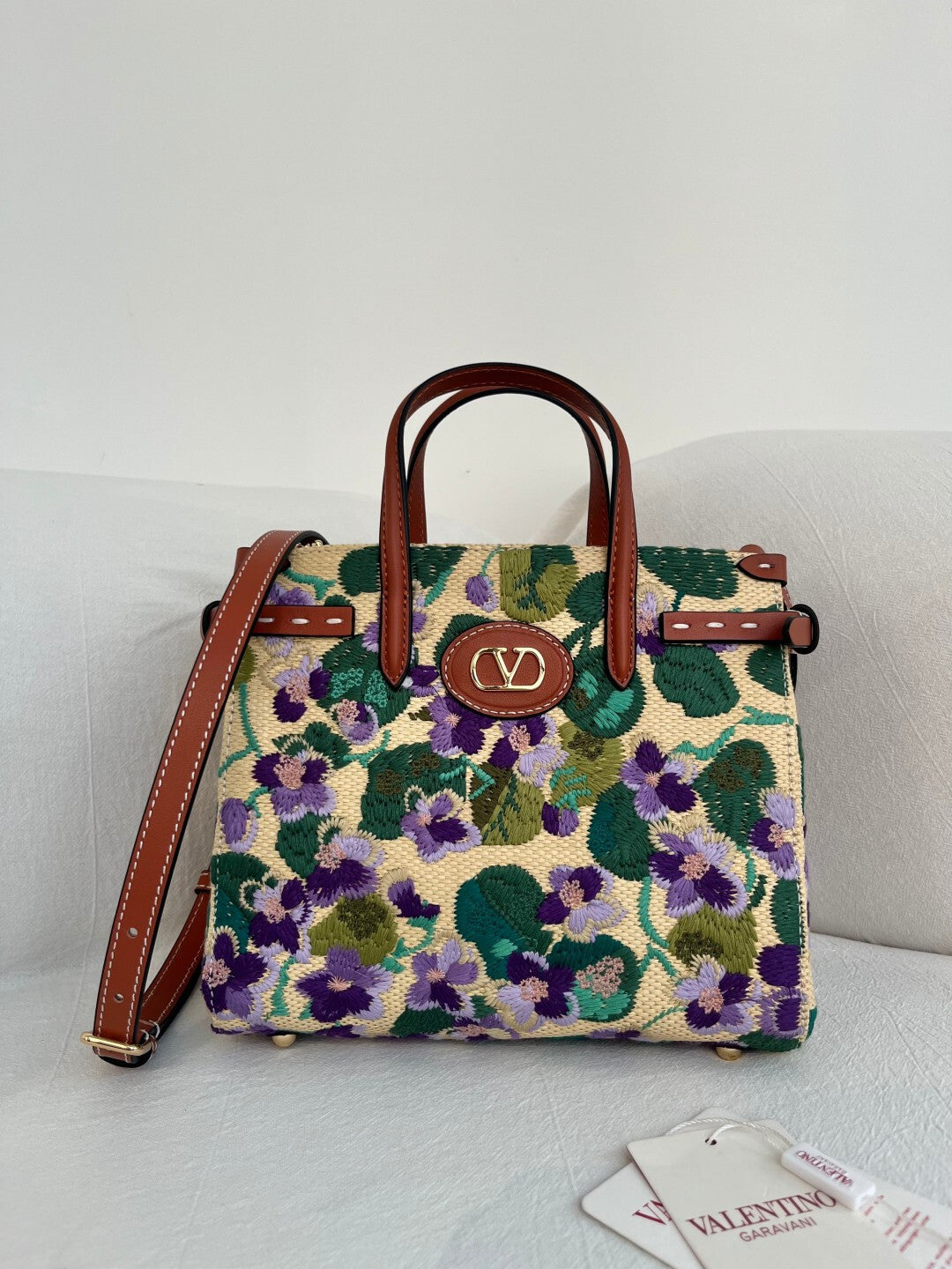 Valentino Canvas Shopping Tote Bag