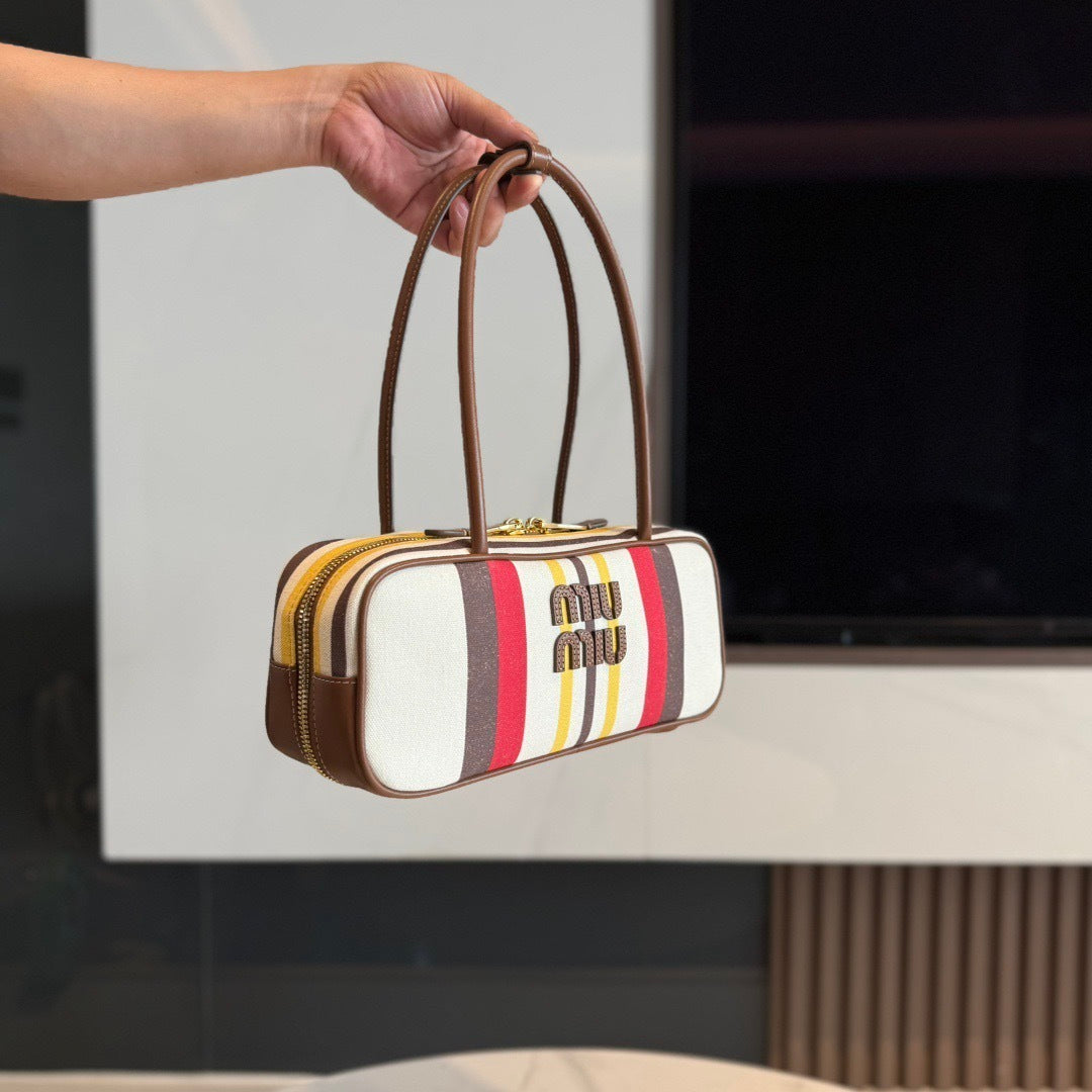 Miu Miu Beau Small canvas and leather bag
