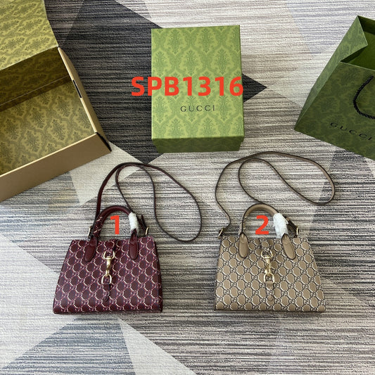 Gucci SMALL TOTE BAG WITH Rosso Ancora leather