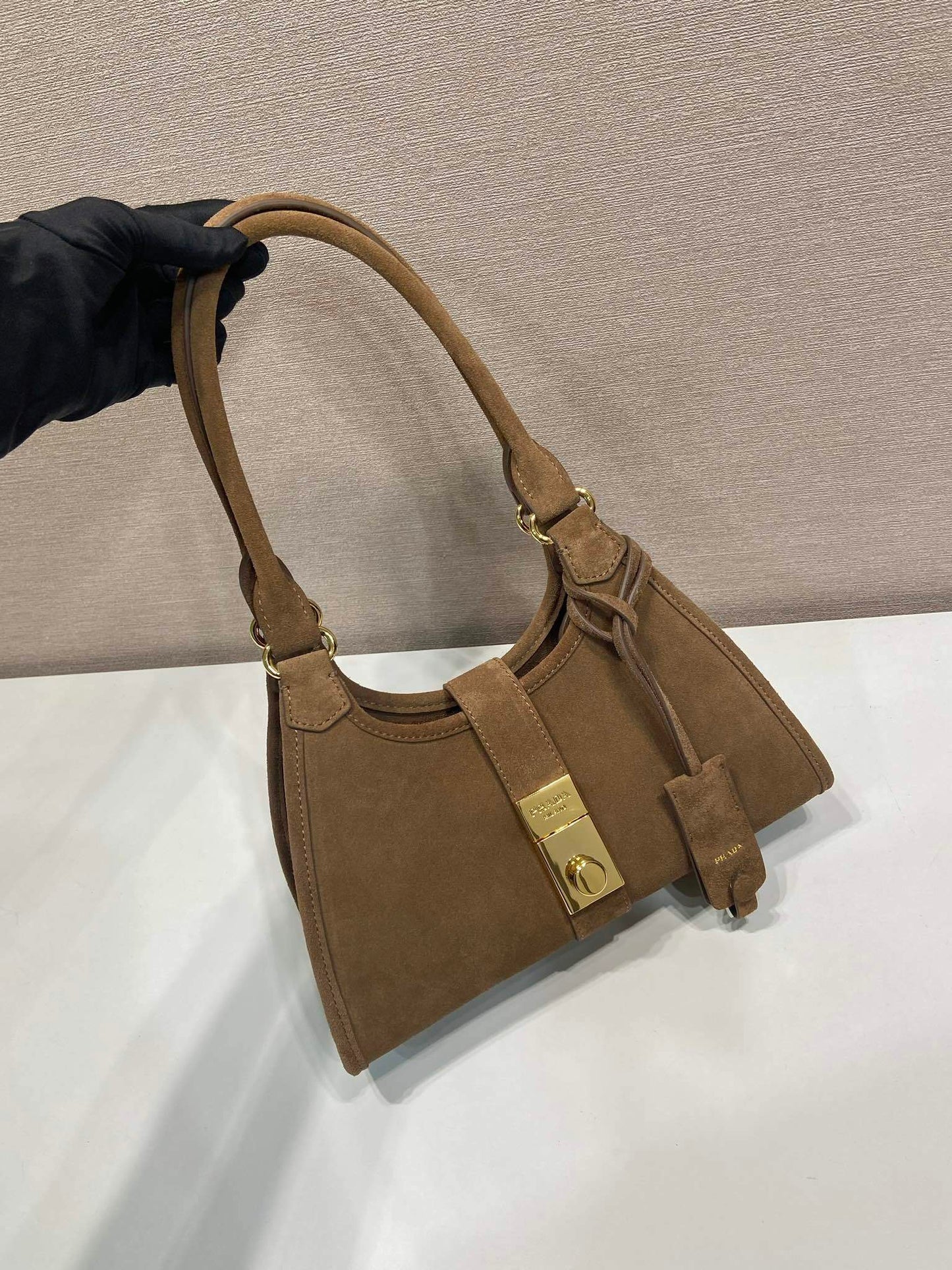 Prada Small suede tote bag