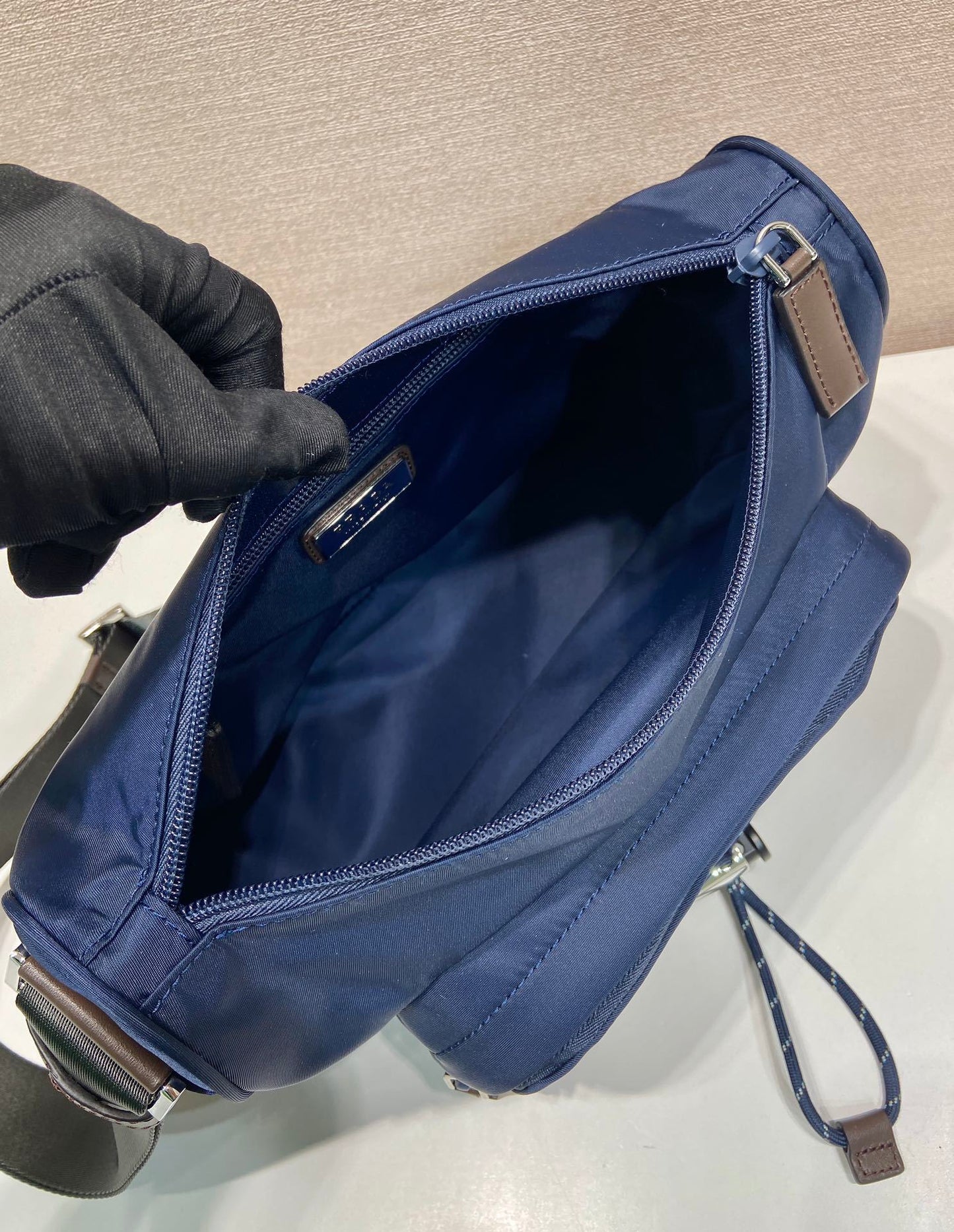 Prada Speedrock Re-Nylon and leather shoulder bag