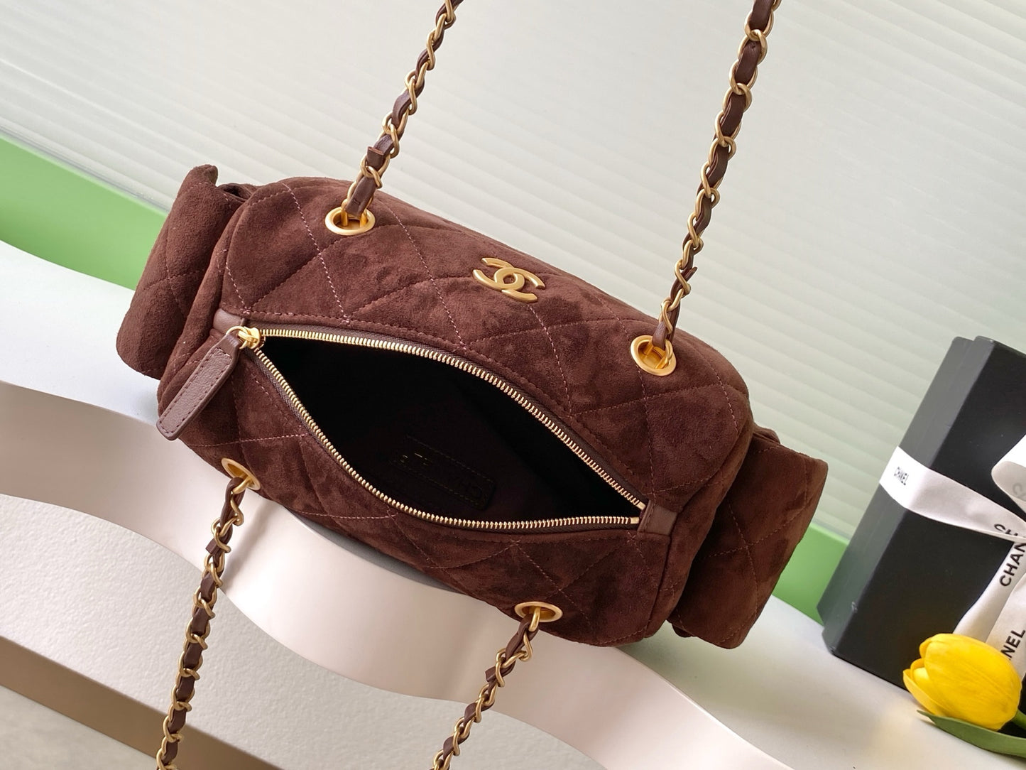 Chanel Small Suede Bowling bag