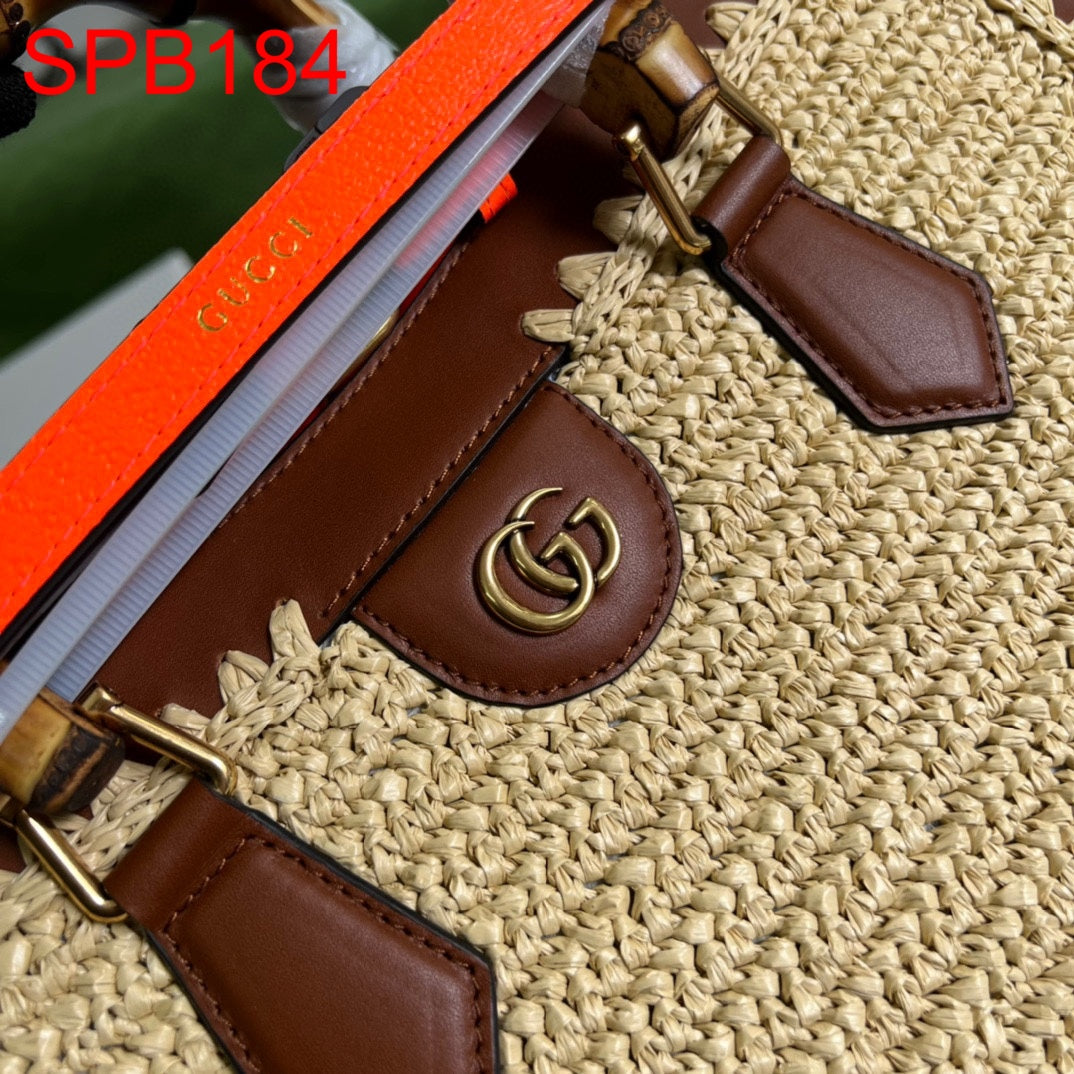 Gucci Diana Tote Raffia Bag