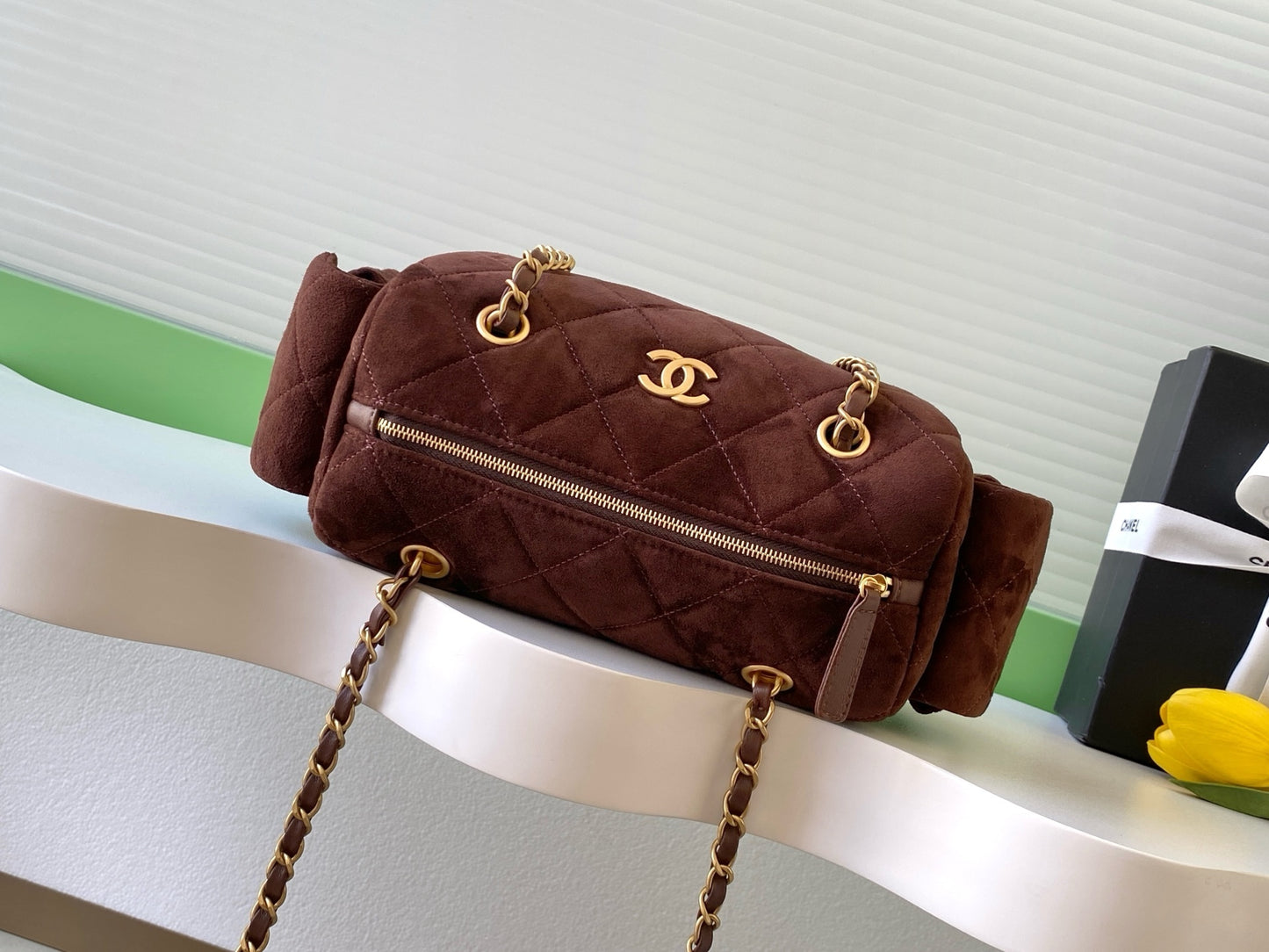 Chanel Small Suede Bowling bag