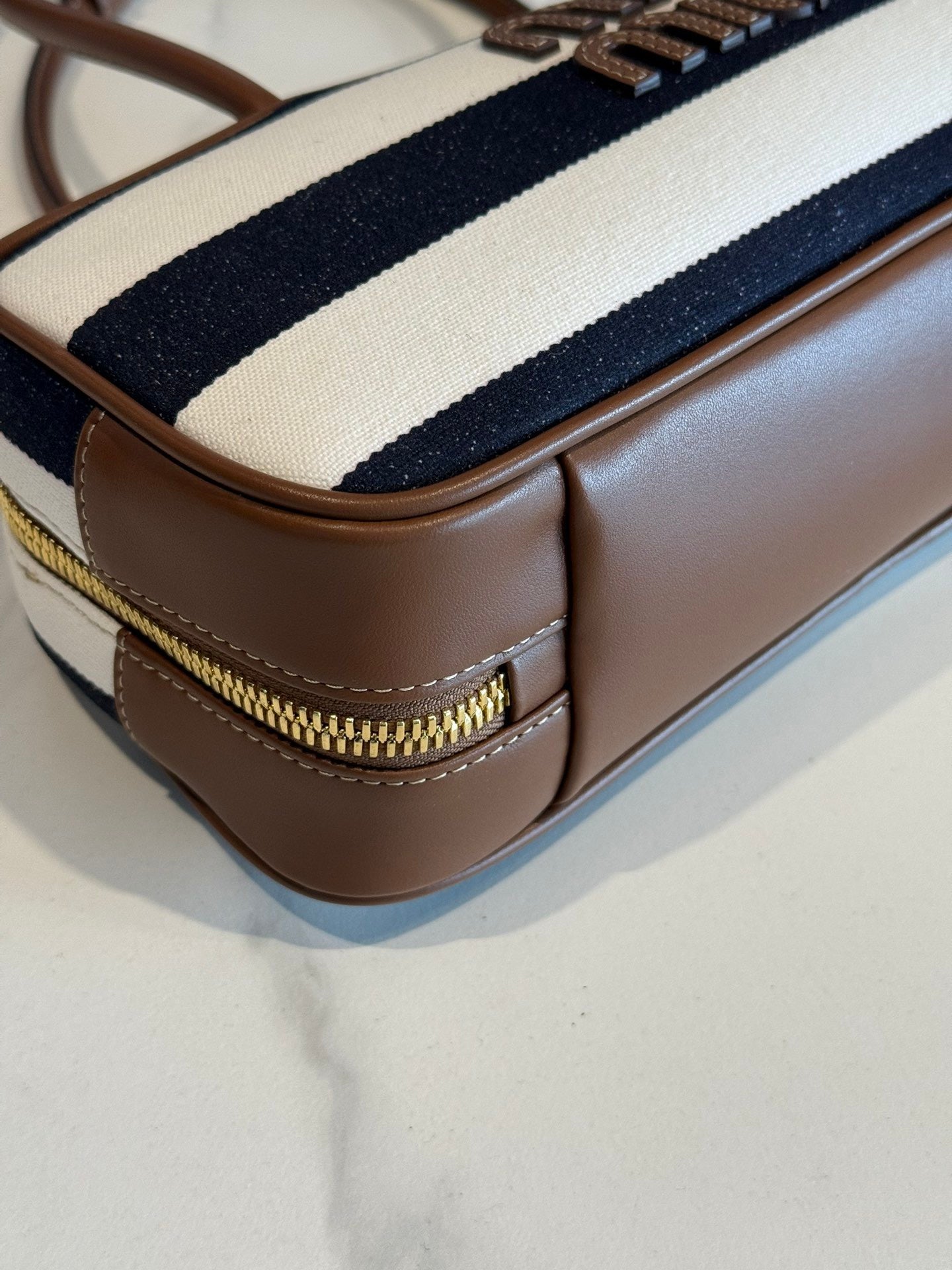 Miu Miu Beau Small canvas and leather bag