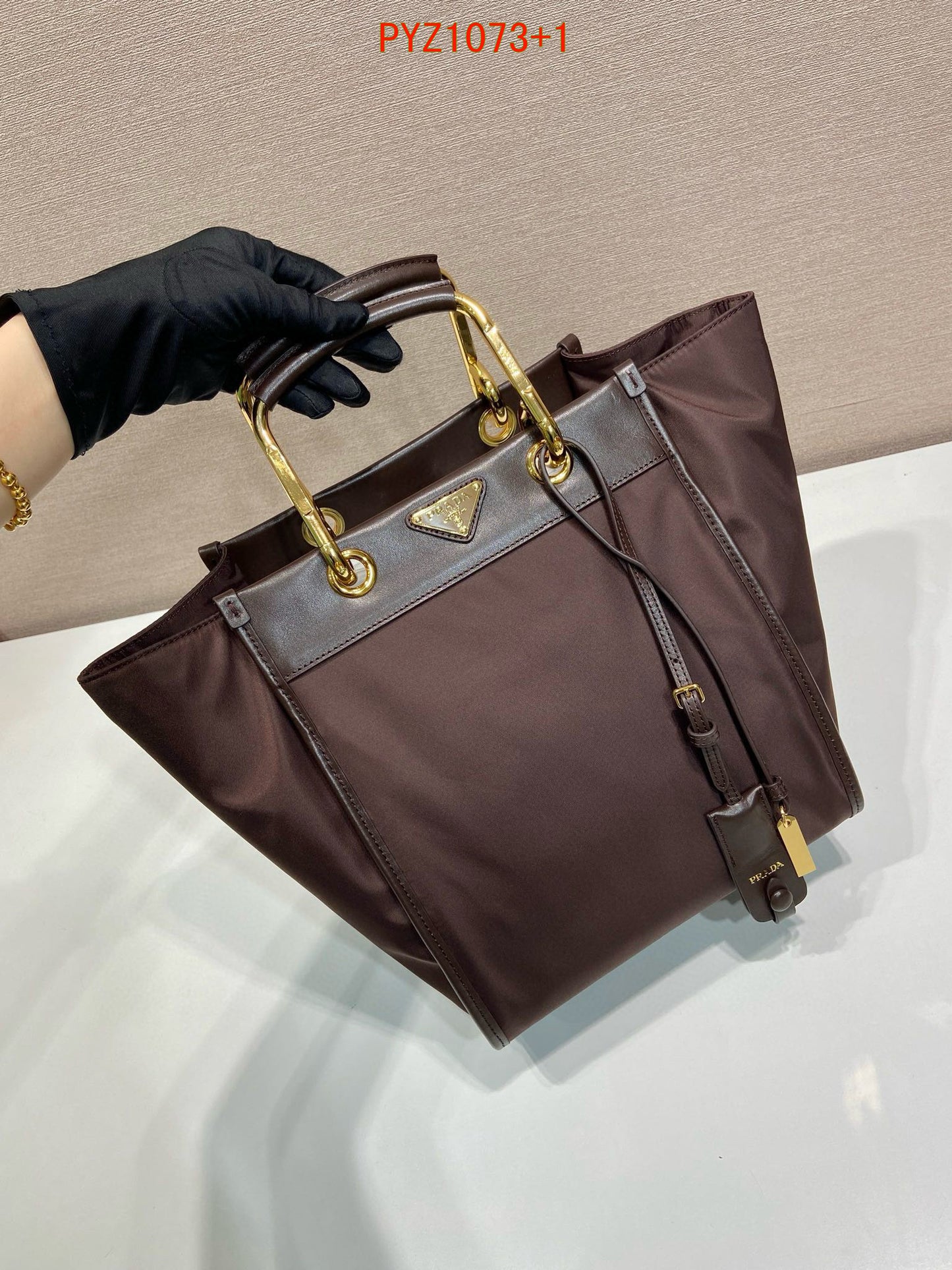 Prada Medium Re-Nylon and leather tote bag