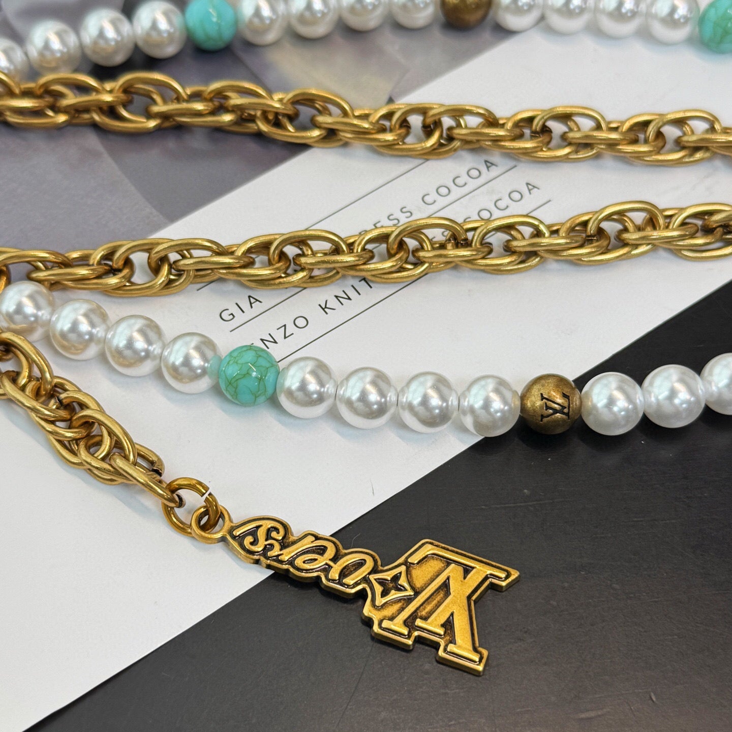 Louis Vuitton Pearls Chain Belt and Bag Charm