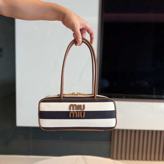 Miu Miu Beau Small canvas and leather bag