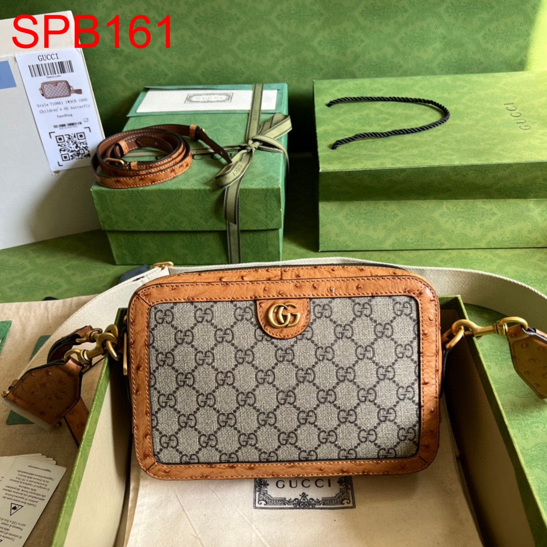 Gucci Ostrich Trim Crossbody bag