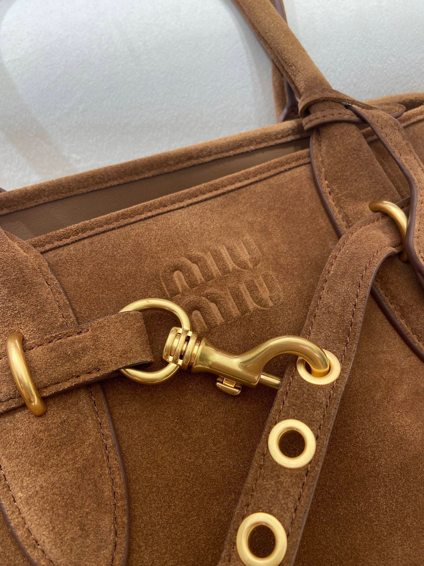 Miu Miu Aventure shoulder suede bag