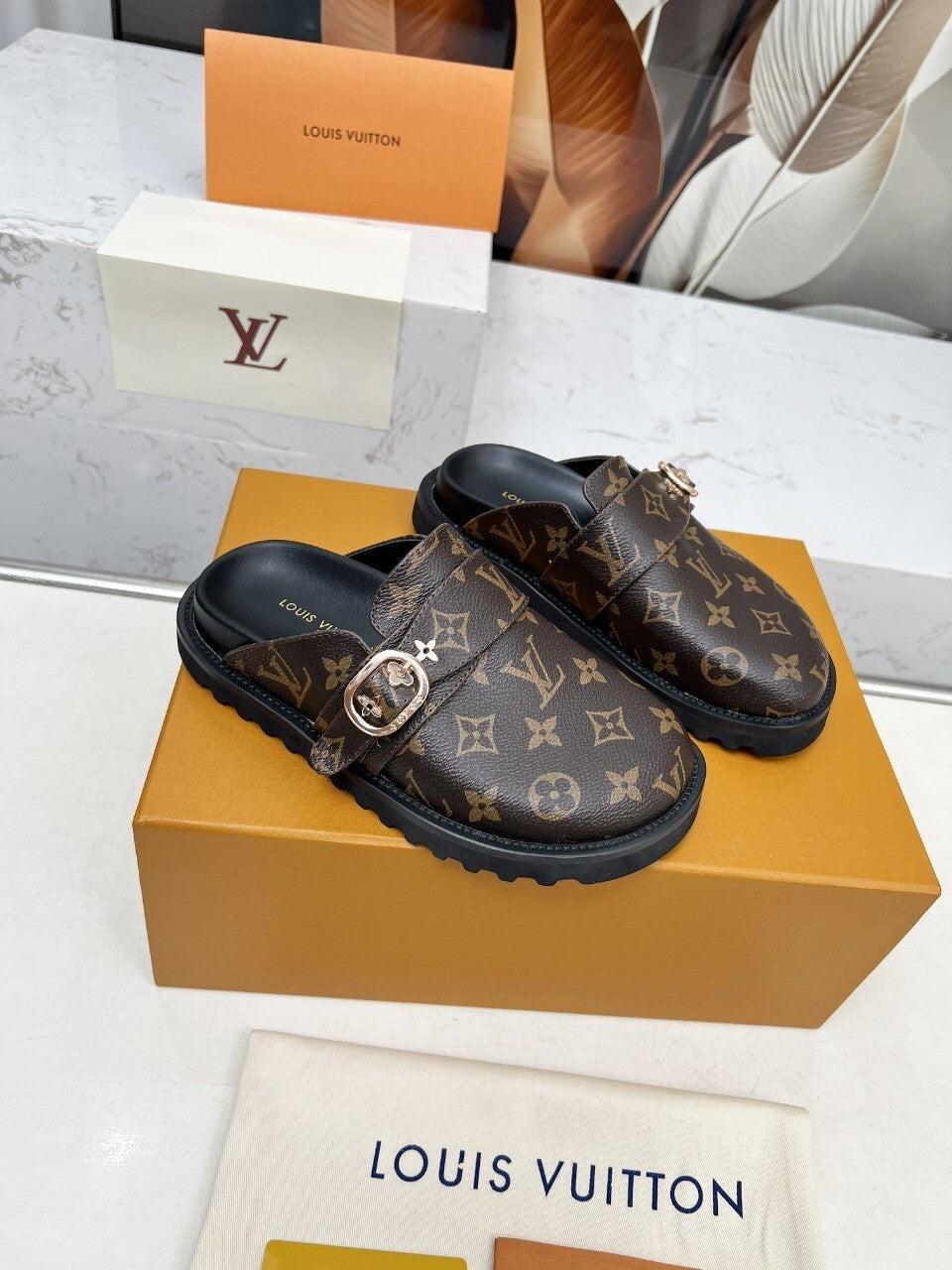 Louis Vuitton Leather Mules