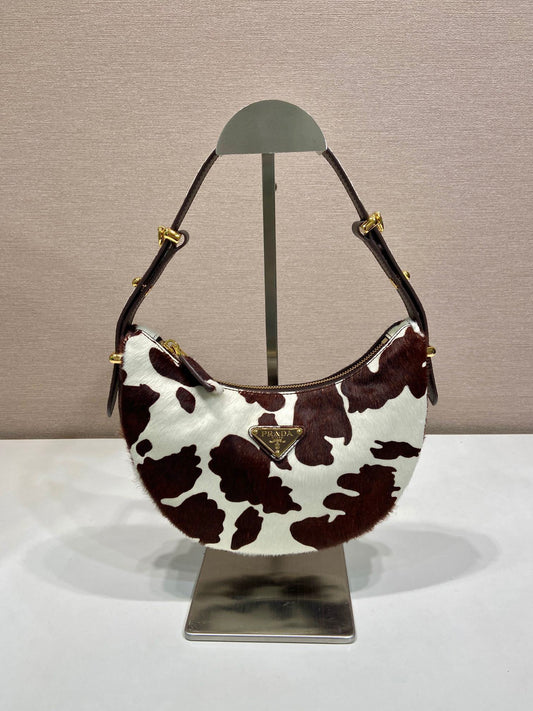 Prada Arqué printed leather mini hobo shoulder bag