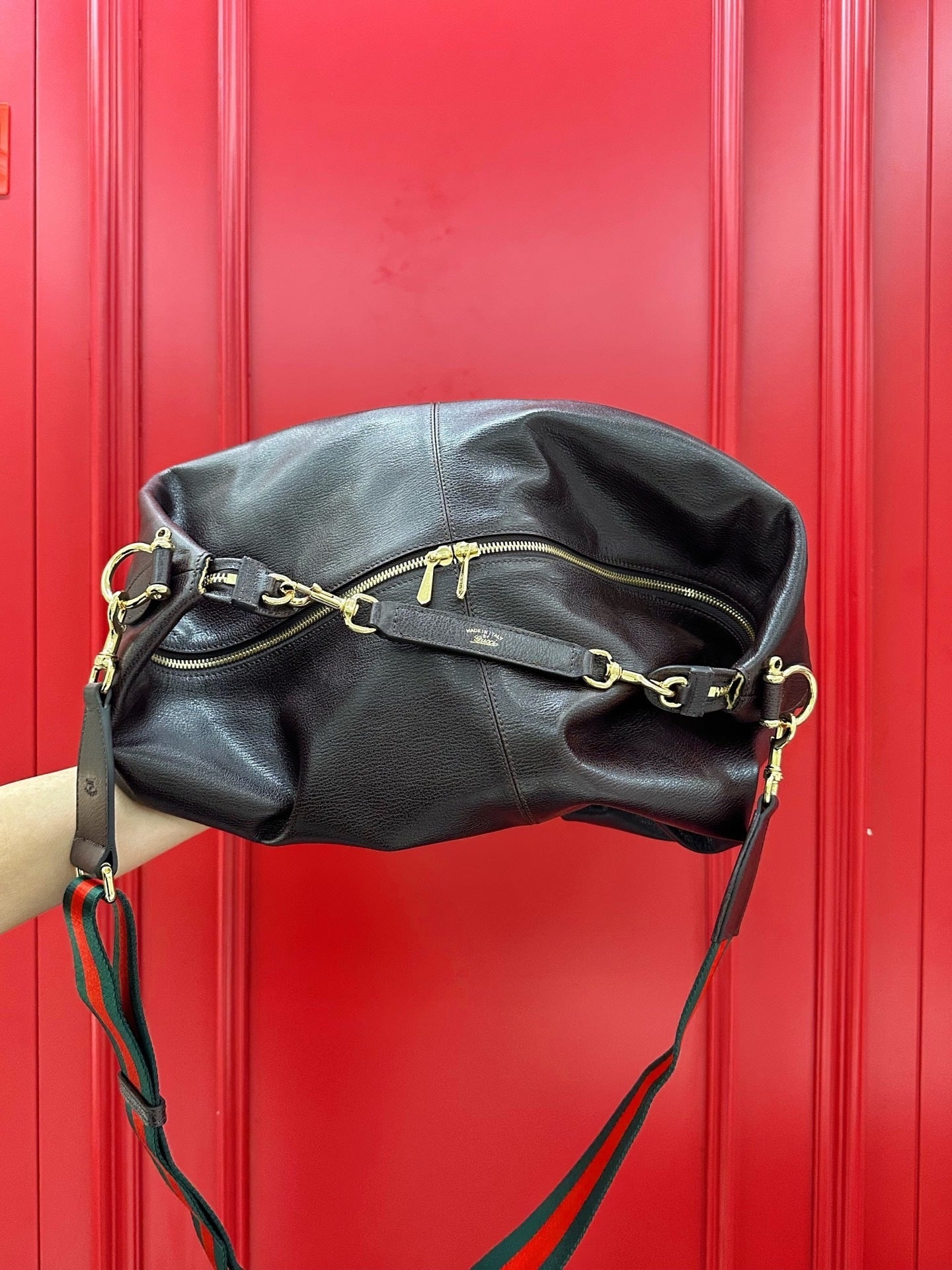 Gucci Brera large canvas crossbody bag