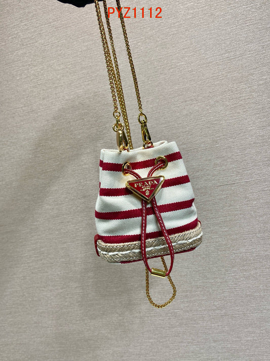 Prada Striped fabric mini-pouch