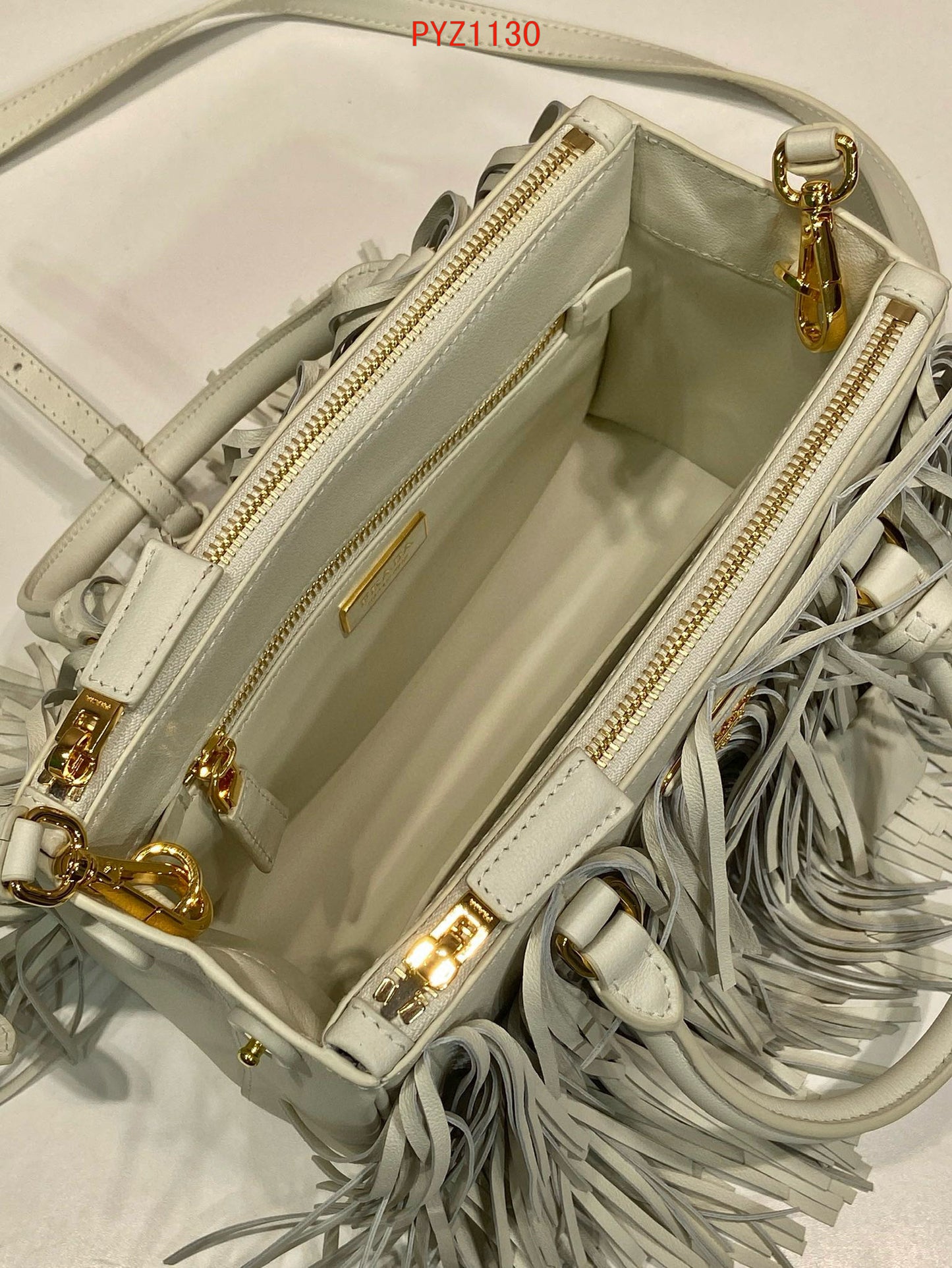 Prada Galleria small leather bag with fringe