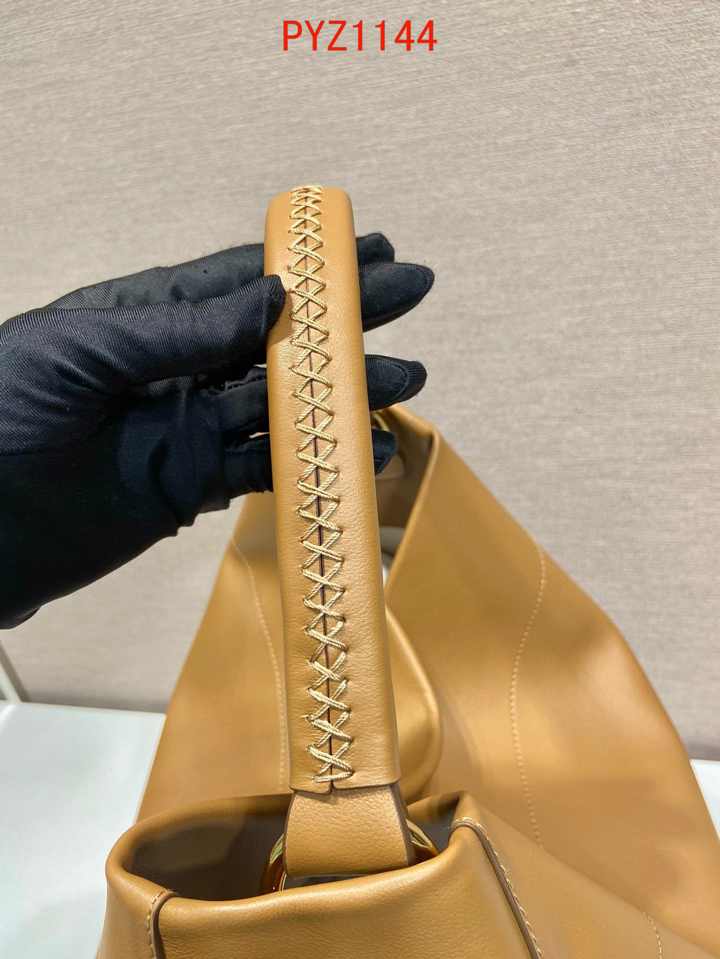 Prada Caramel Large Leather Shoulder Bag