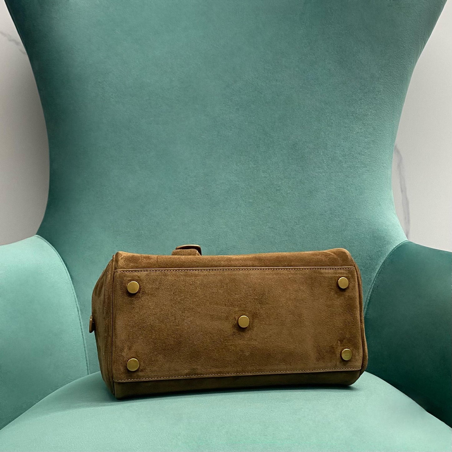 YSL Suede Boston bag