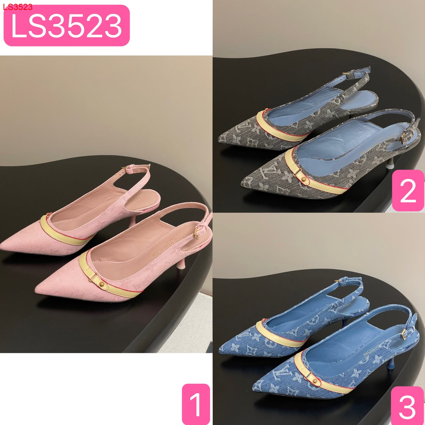 Louis Vuitton Denim Heels Sandal